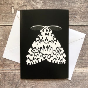 Black Arches moth greeting card - blank inside