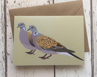 Turtle Dove greeting card | bird greeting card | blank inside