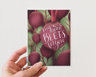 My Heart Beets For You Card - Humorous Valentine's Day Greeting