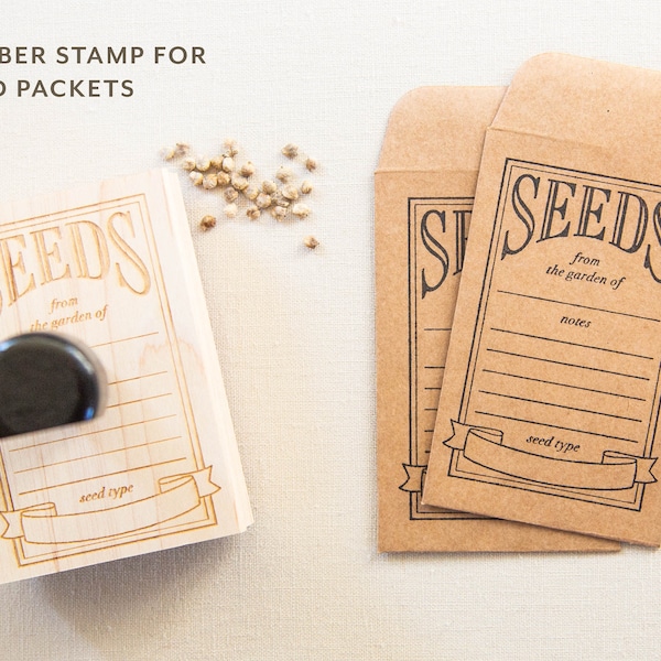 Seed Packet Stamp - Rubber Stamp - Seed Saving - Gardening - Gardening Gift - Homesteading