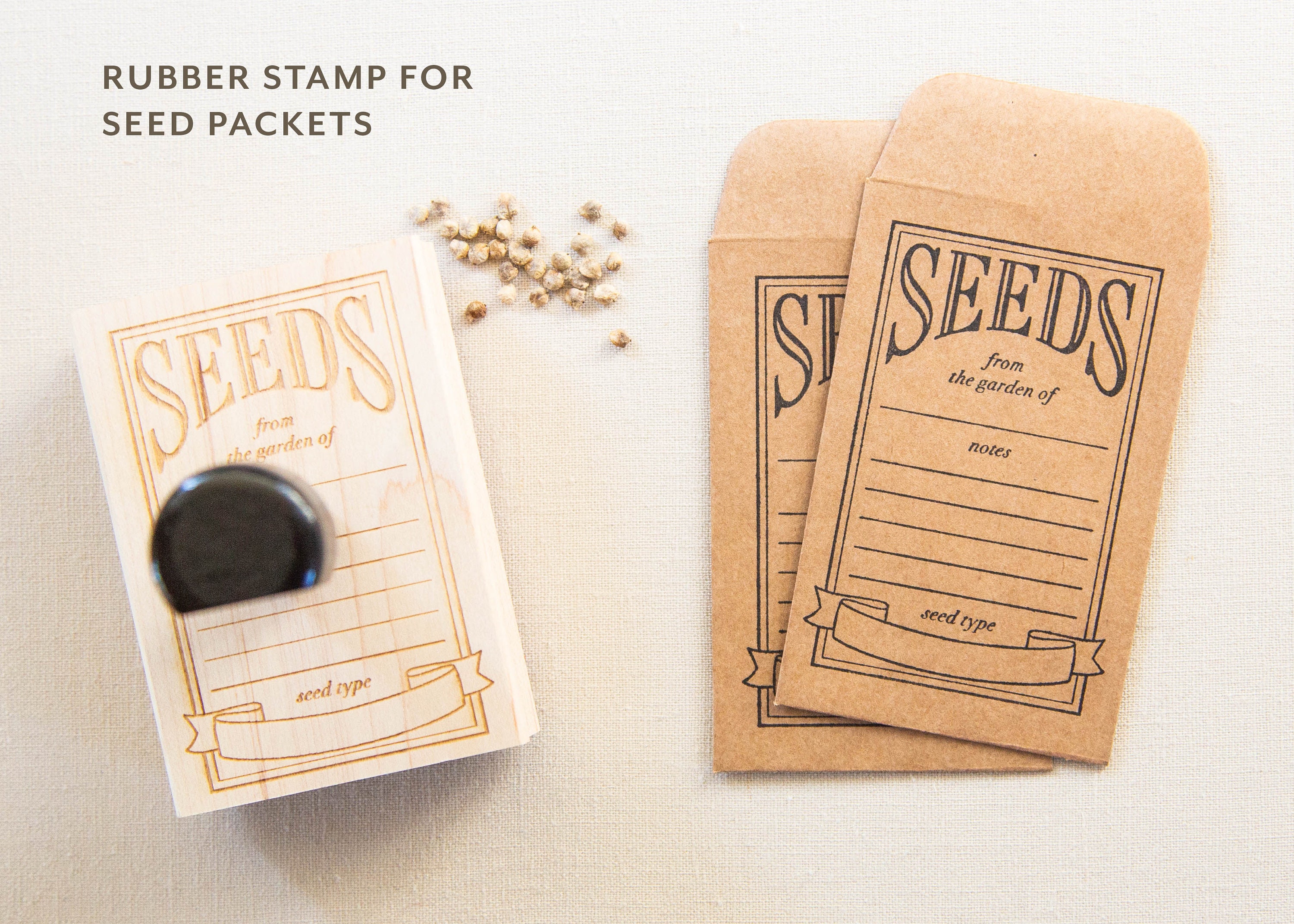 Seed Packet Stamp - Rubber Stamp - Seed Saving - Gardening - Gardening Gift - Homesteading