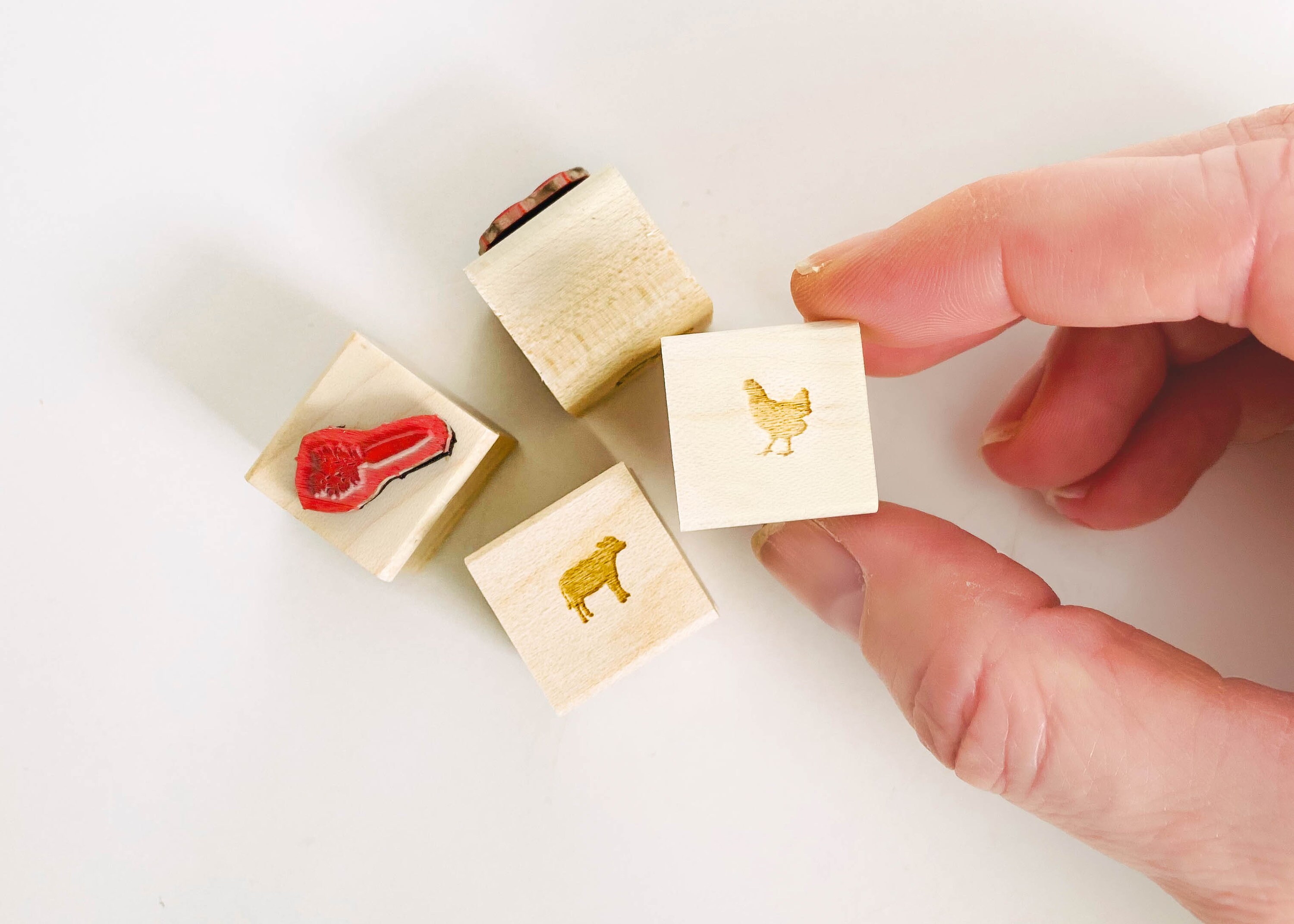 Meal Choice Rubber Stamp - Wedding Stamp - Food Selection - Beef, Chi…