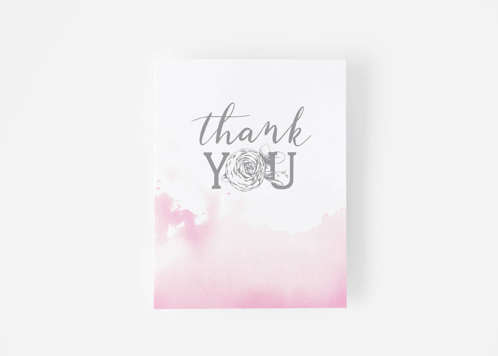 Set of 6 Pink Hand Lettered Thank You Card Set Thank You Etsy Sweden