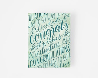 Cute Congratulations Card, Felicidads, Nicely Done, Best Wishes, Graduation, Wedding Card, Engagement Card, Congrats Card, Gender Neutral