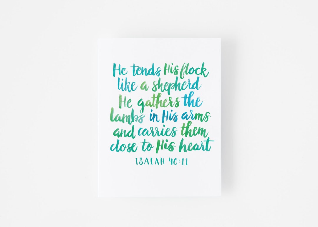 Scripture Card Sympathy Quote Card Bible Verse Card Hand Lettered