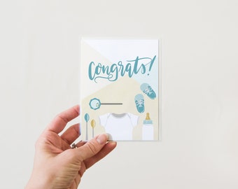 Congrats New Baby Card - Illustrated Greeting Card