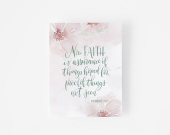 Bible Verse Cards - Sympathy Card - Illustrated Faith - Encouragement Card - Scripture Cards - Christening Cards - Hebrews 11:1