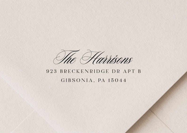 Calligraphy Script Housewarming Gift - Self Inking Return Address Stamp - Custom Return Label Stamp - Personalized Stamp Return Address