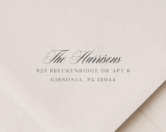 Calligraphy Script Housewarming Gift - Self Inking Return Address Stamp - Custom Return Label Stamp - Personalized Stamp Return Address