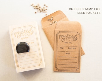 Seed Packet Stamp - Rubber Stamp - Seed Saving - Gardening - Gardening Gift - Homesteading