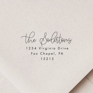 Script Font - Self Inking Return Address Stamp - Custom Return Address Stamp - Personalized Stamp Return Address - Rubber Stamp