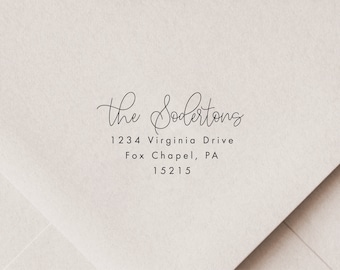 Script Font - Self Inking Return Address Stamp - Custom Return Address Stamp - Personalized Stamp Return Address - Rubber Stamp