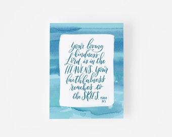 Illustrated Faith - Inspirational Cards - Bible Verse Cards - Scripture Cards - Encouraging Cards - Religious Note Cards - Psalm 36:5
