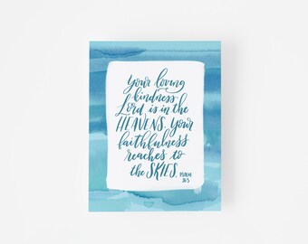 Illustrated Faith - Inspirational Cards - Bible Verse Cards - Scripture Cards - Encouraging Cards - Religious Note Cards - Psalm 36:5