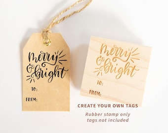 Christmas Tag Rubber Stamp - To From Stamp