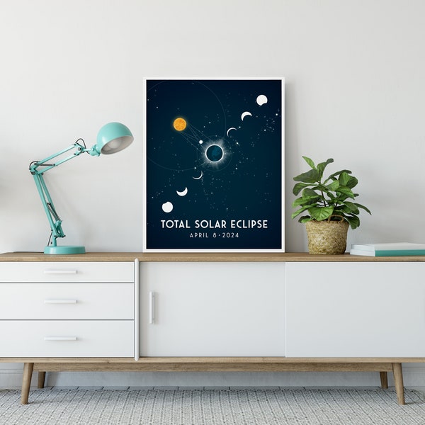 Solar Eclipse 2024 - Space Poster - Astronomy Poster - Astronomy Decor - Gift for Him - Science Art Print - Science Poster - Memorabilia