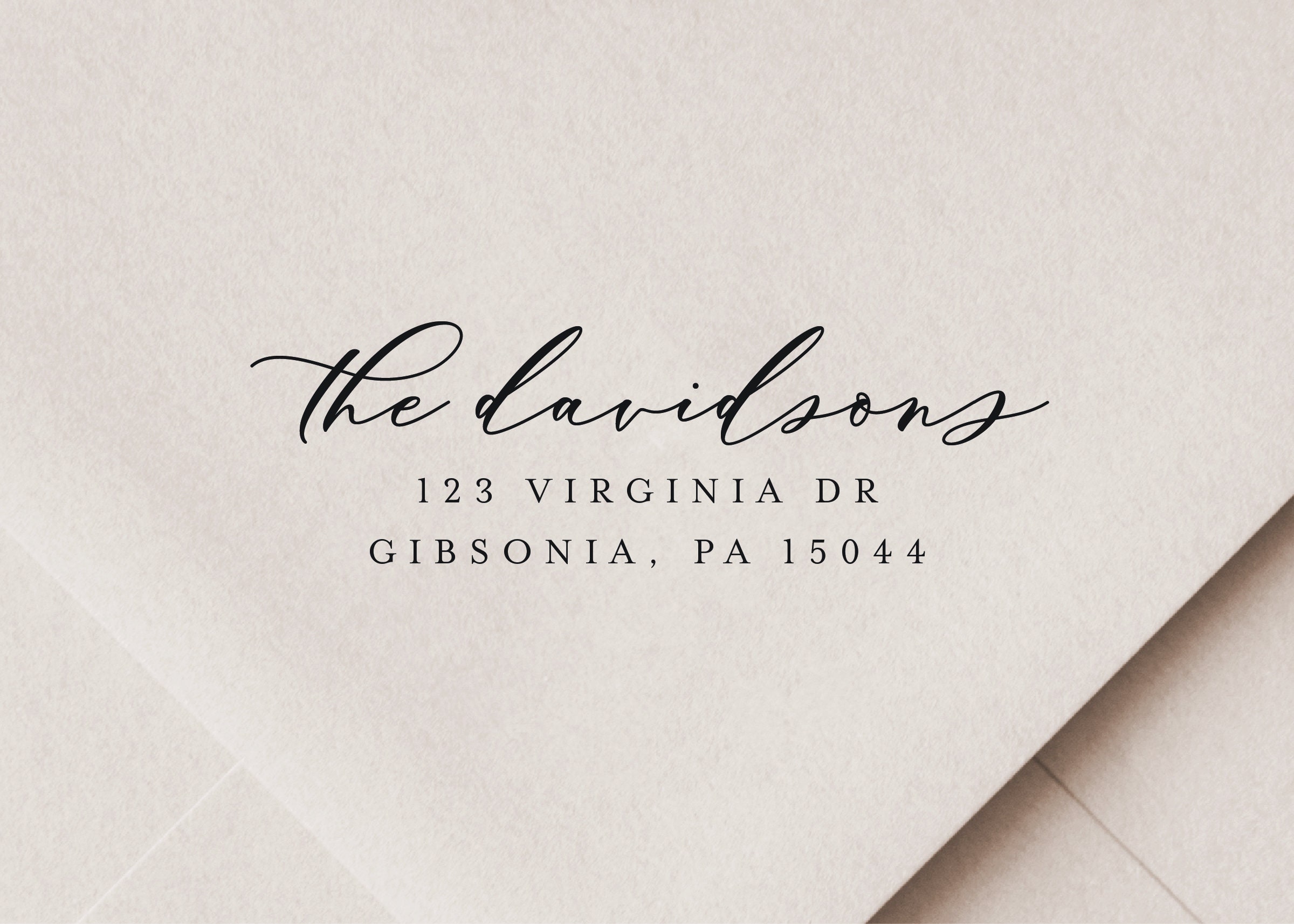 Calligraphy Housewarming Gift - Self Inking Return Address Stamp - Cu…