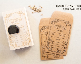 Seed Packet Stamp - Rubber Stamp - Seed Saving - Gardening - Gardening Gift - Homesteading