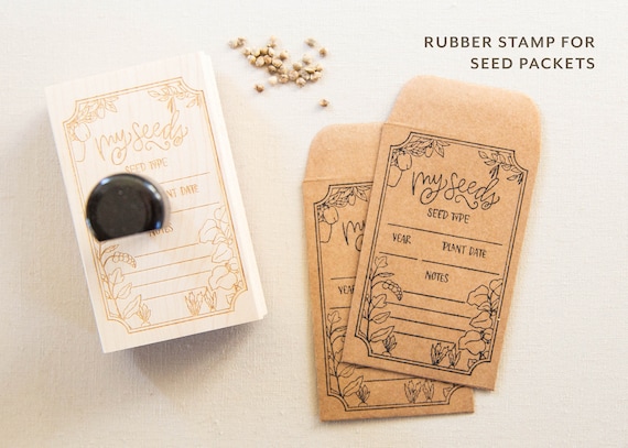 Seed Packet Rubber Stamp - Gardening & Homesteading Gift