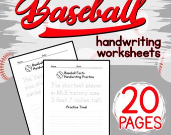 Baseball Handwriting Practice Printable – 20 Page Sports-Themed Copywork for Kids