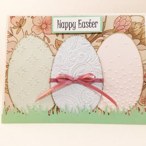 Easter Card, Happy Easter Card, handmade card, blue card, Easter greeting card, Easter eggs, Spring card, MADE TO ORDER, CEA0010 image 2