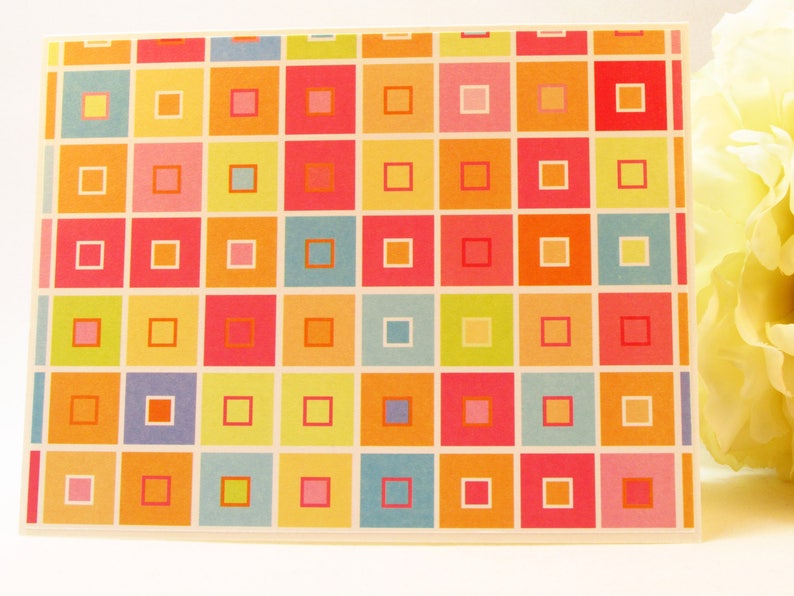 handmade cards square pattern MADE TO ORDER blank cards Blank note cards general use card set set of 4 cards note cards