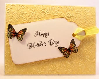 Mothers Day Card, Mother's Day card, handmade card, Happy Mothers Day, Mom card, card for mom, butterfly card, feminine card, MADE TO ORDER