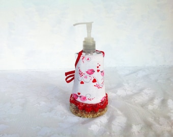 Soap bottle apron, soap dispenser apron, dish detergent apron, kitchen decor, bathroom decor, gift idea, reversible, Valentines gift,VJT0050