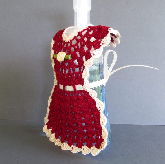 crochet dish soap dress Crochet Soap Bottle Apron, Soap Dispenser Apron, Dish Detergent Apron,  Kitchen Decor, Bathroom Decor, Crochet Decor, Other Colors Available