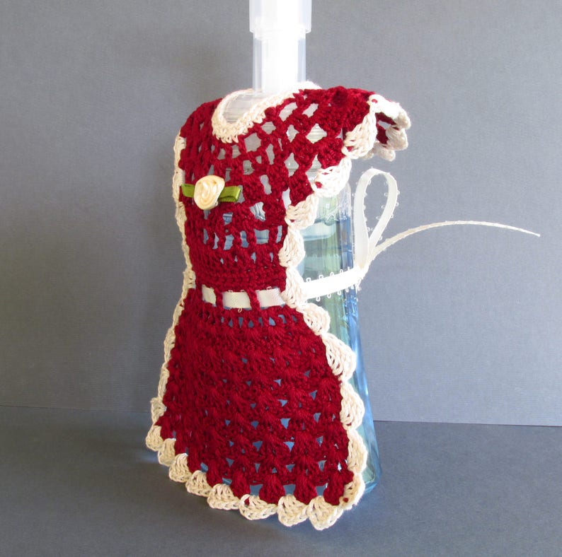 Crochet Soap Bottle Dress Soap Dispenser Dress Dish Etsy