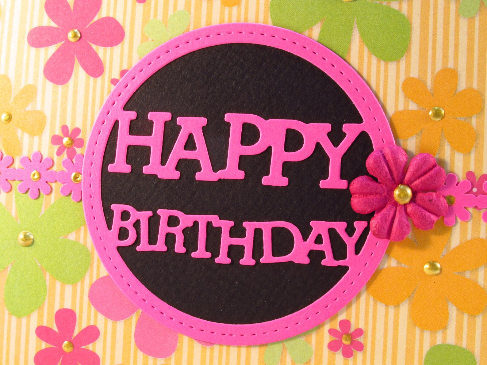 Birthday Card Happy Birthday Handmade Card Feminine - Etsy