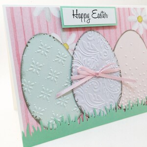 Easter Card, Happy Easter Card, handmade card, blue card, Easter greeting card, Easter eggs, Spring card, MADE TO ORDER, CEA0010 image 4