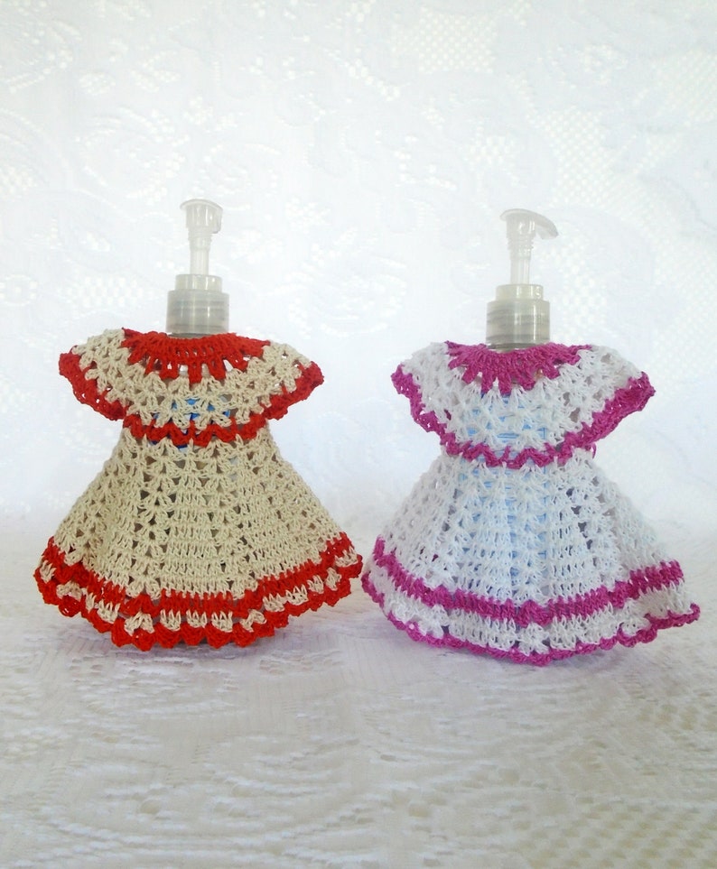 Crochet Soap Bottle Dress Soap Dispenser Dress Dish Etsy