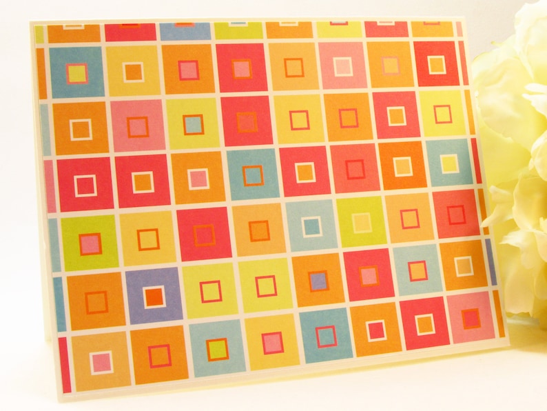 handmade cards square pattern MADE TO ORDER blank cards Blank note cards general use card set set of 4 cards note cards
