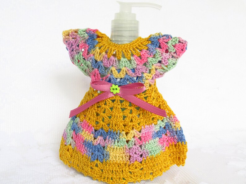 Crochet Soap Bottle Dress Soap Dispenser Dress Dish Etsy