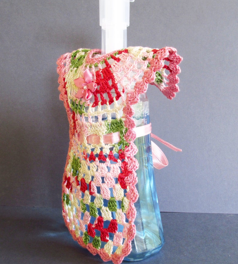 Crochet Soap Bottle Dress Soap Dispenser Dress Dish Etsy