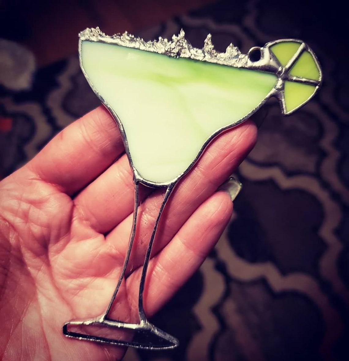 Stained Glass Margarita Glass Ornament Suncatcher. Etsy