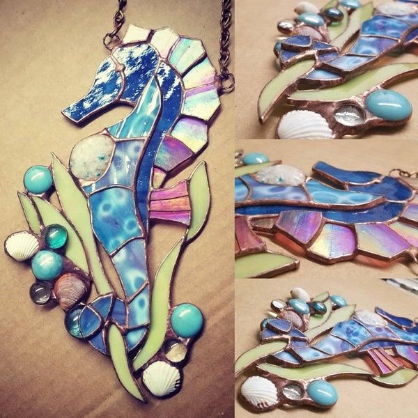 Sea Horse Slumped Glass Plate main image 0