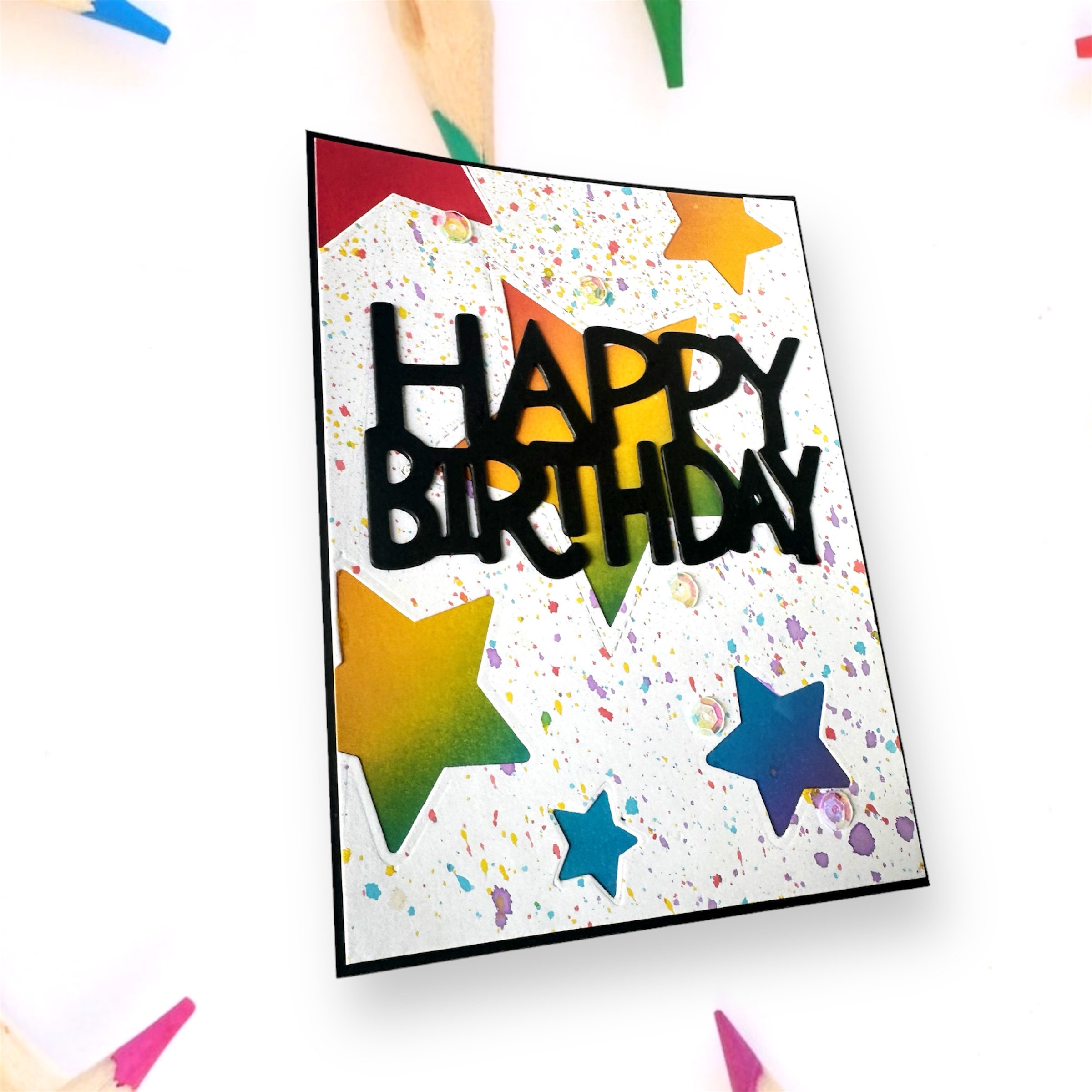 Rainbow Star Happy Birthday Card - 4.25x5.5in - Etsy
