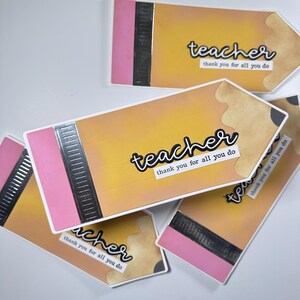 Porte-cartes cadeau en forme de crayon de remerciement pour les enseignants