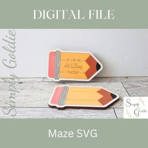 Pencil Maze SVG para corte a laser