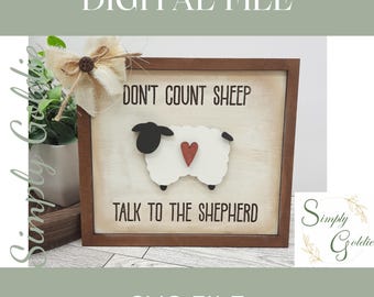 Sheep shelf leaner SVG for laser cutting