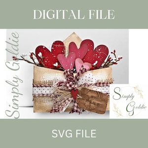 Heart Envelope Shelf Sitter SVG for laser cutting
