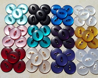 Round Fish Eye Button 2 Hole Turquoise 19mm 30L