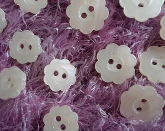 Pearl Effect Flower Shaped Buttons 12.5mm & 15mm x 50 pieces