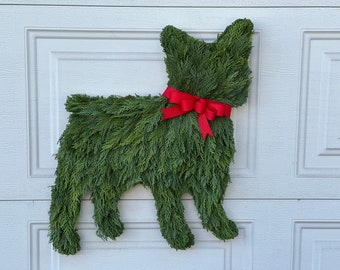 French Bulldog Holiday Door Wreath