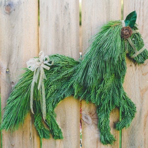 Handmade Winter Horse wreath door hanger image 1