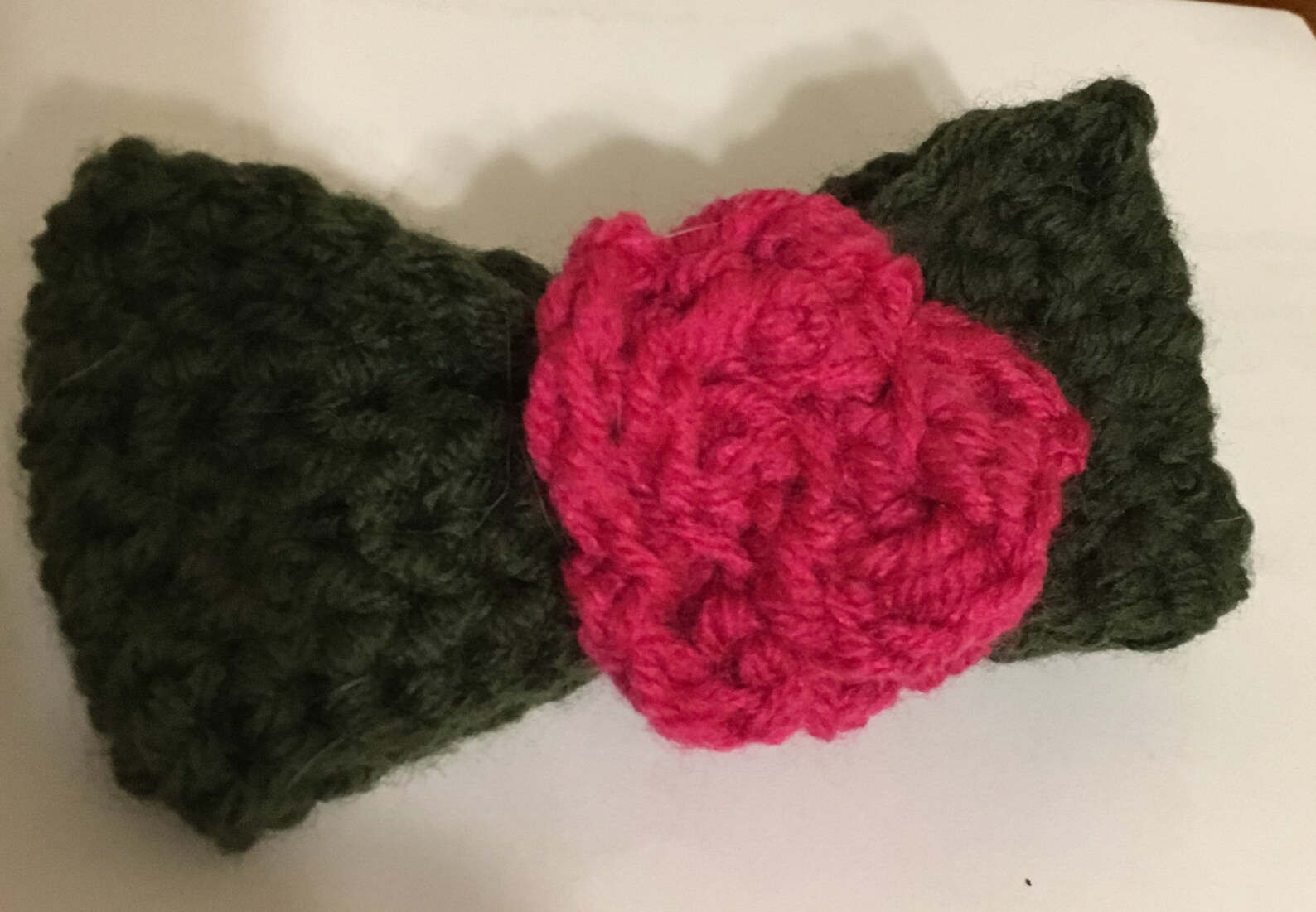 Flower Bow Collar Cutie Crochet Dog Bow Flower Dog Collar Etsy