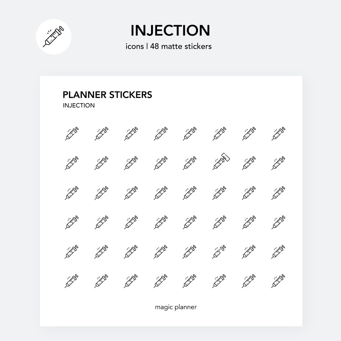 Injection Icon Sticker | Planner Sticker | Icon Sticker| Bullet Journal ...