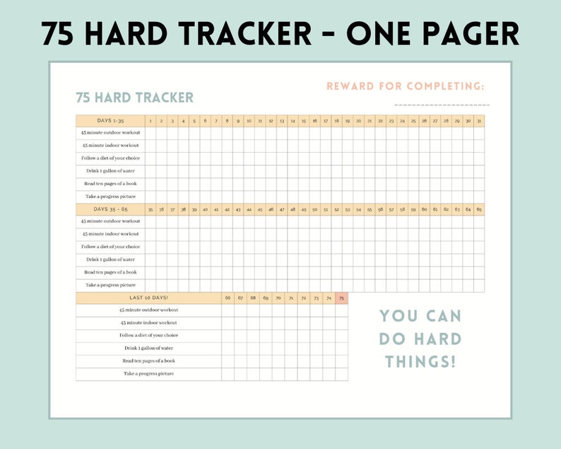 75 Hard Challenge Tracker Printable - Il 794xN.5655512824 4tg3 